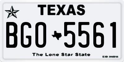 TX license plate BGO5561
