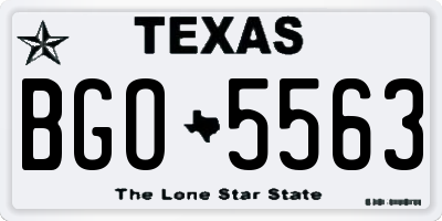TX license plate BGO5563