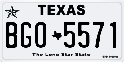 TX license plate BGO5571