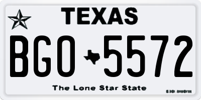 TX license plate BGO5572