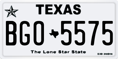 TX license plate BGO5575