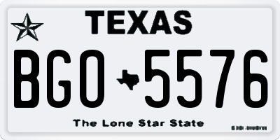 TX license plate BGO5576