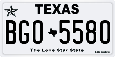 TX license plate BGO5580