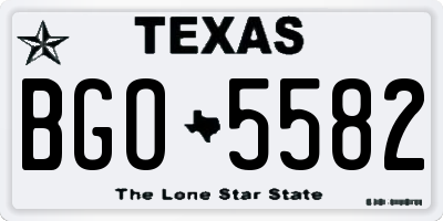 TX license plate BGO5582
