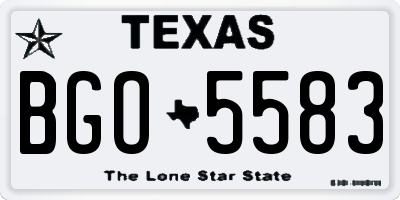 TX license plate BGO5583