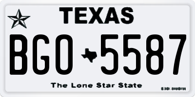TX license plate BGO5587
