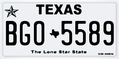 TX license plate BGO5589