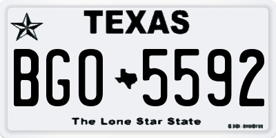 TX license plate BGO5592