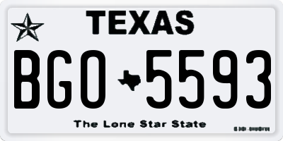TX license plate BGO5593