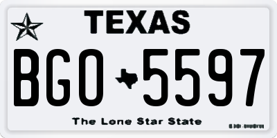 TX license plate BGO5597