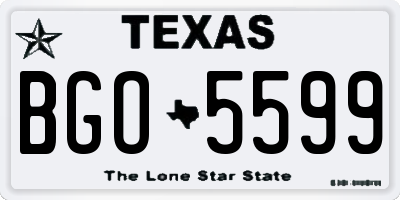 TX license plate BGO5599