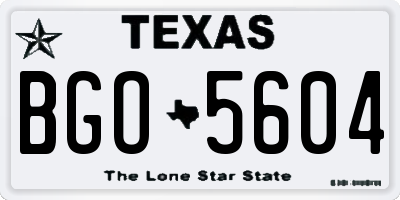TX license plate BGO5604