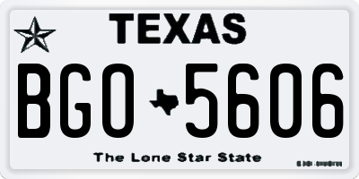 TX license plate BGO5606