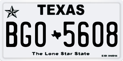 TX license plate BGO5608
