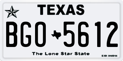 TX license plate BGO5612