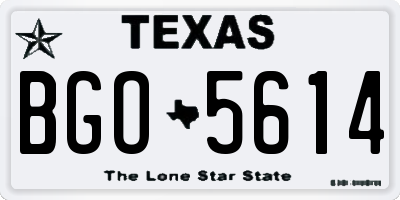 TX license plate BGO5614