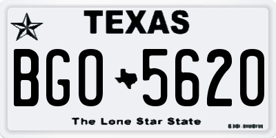 TX license plate BGO5620