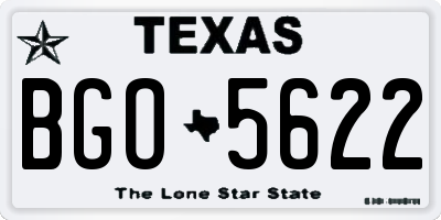 TX license plate BGO5622