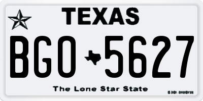 TX license plate BGO5627
