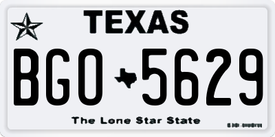 TX license plate BGO5629