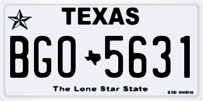 TX license plate BGO5631