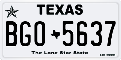 TX license plate BGO5637