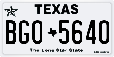 TX license plate BGO5640