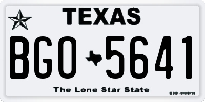 TX license plate BGO5641
