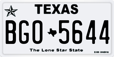TX license plate BGO5644