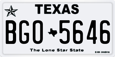 TX license plate BGO5646