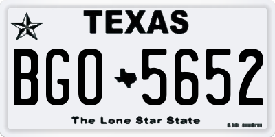 TX license plate BGO5652