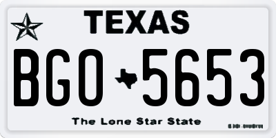TX license plate BGO5653