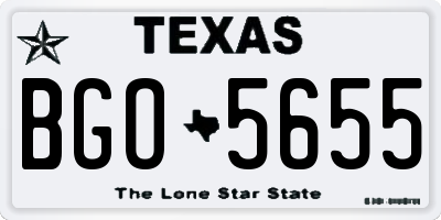 TX license plate BGO5655