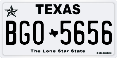 TX license plate BGO5656