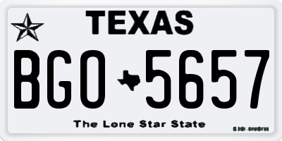 TX license plate BGO5657