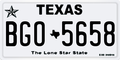 TX license plate BGO5658