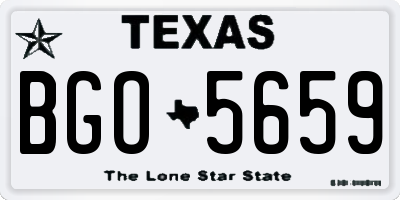 TX license plate BGO5659