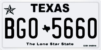 TX license plate BGO5660