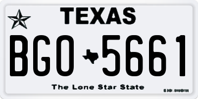 TX license plate BGO5661