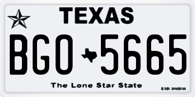 TX license plate BGO5665