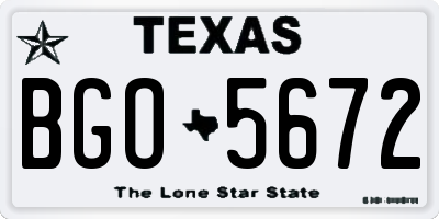 TX license plate BGO5672