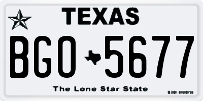 TX license plate BGO5677