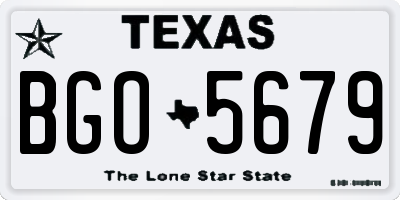 TX license plate BGO5679