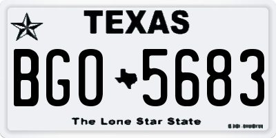 TX license plate BGO5683