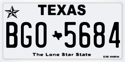 TX license plate BGO5684