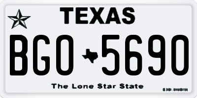 TX license plate BGO5690