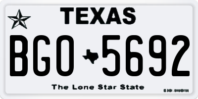 TX license plate BGO5692