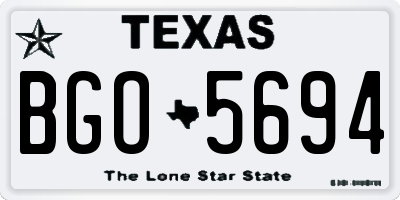 TX license plate BGO5694