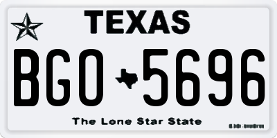 TX license plate BGO5696