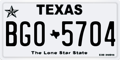 TX license plate BGO5704